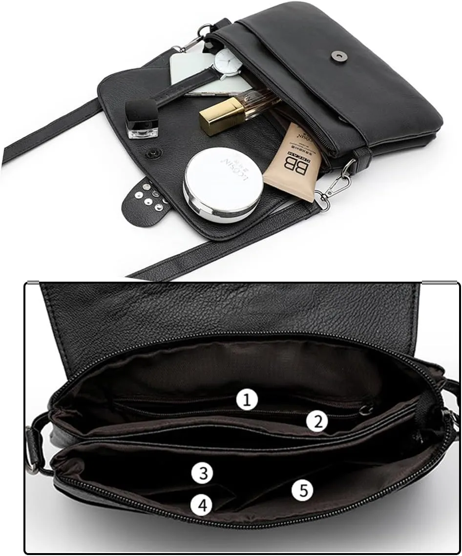 Women Punk Skull Shoulder Top-Handle Bag Rivet Purse Handbag Chain Satchel Tote