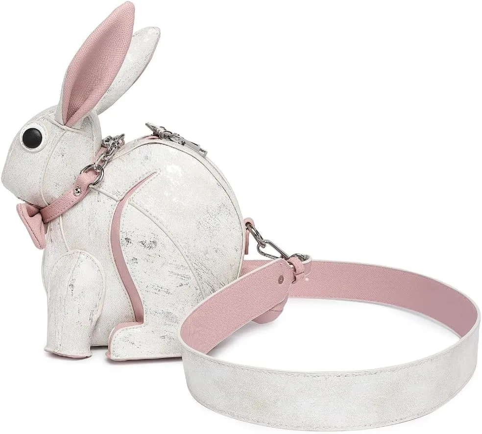 Women Shoulder Bag PU Leather Handbag Crossbody Bag Lovely Rabbits Shape Messengers Bag Shopping Dating Bag for Travel