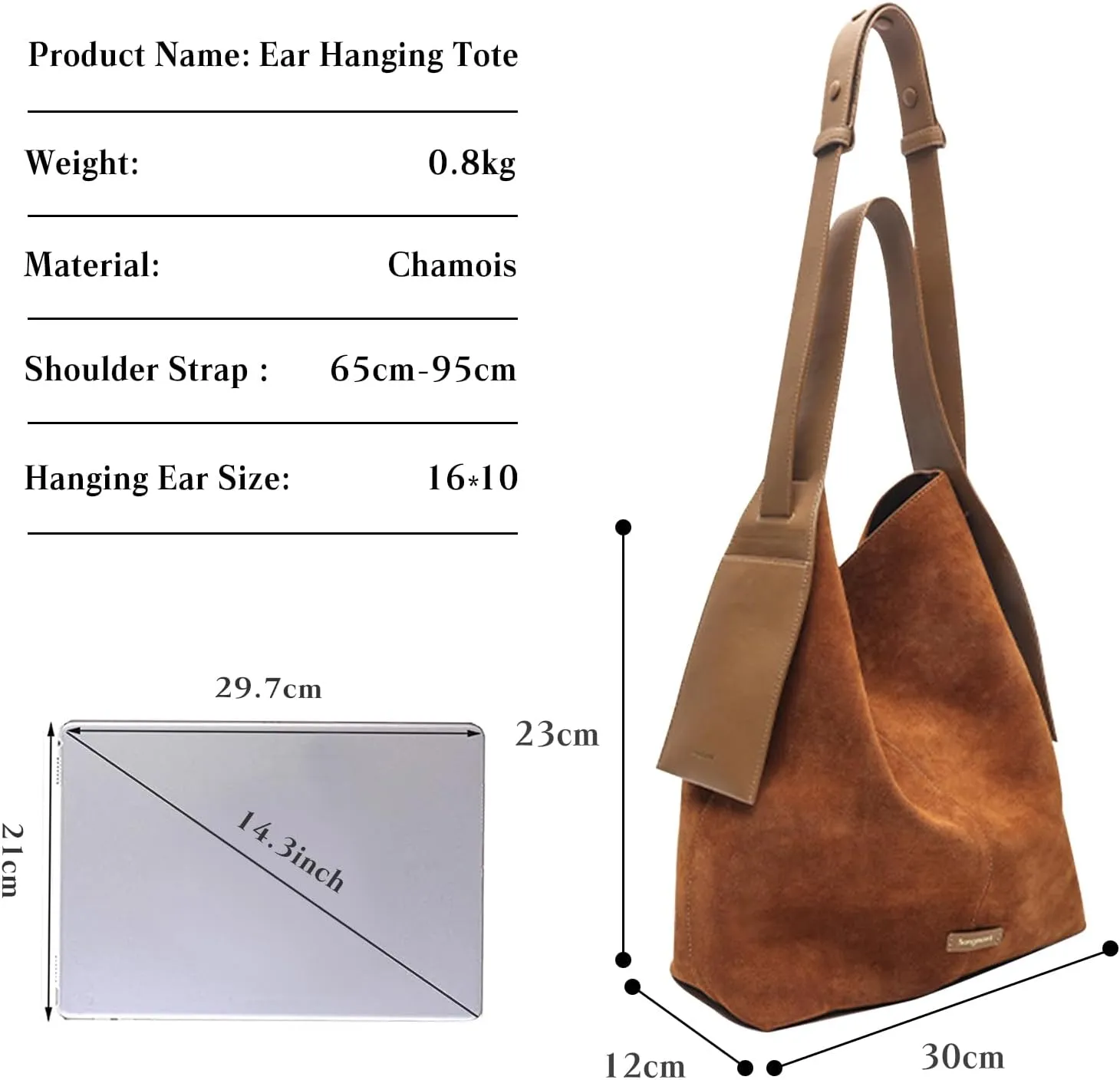 Women Suede Handbag Winter Fall Shoulder Bag Large Capacity Tote Bag Vintage Crossbody Bag Soft Top Handle Bag