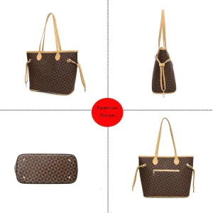 Women Tote Bag Handbags PU Leather Fashion Hobo Shoulder Bags 2pcs with Coin Purses