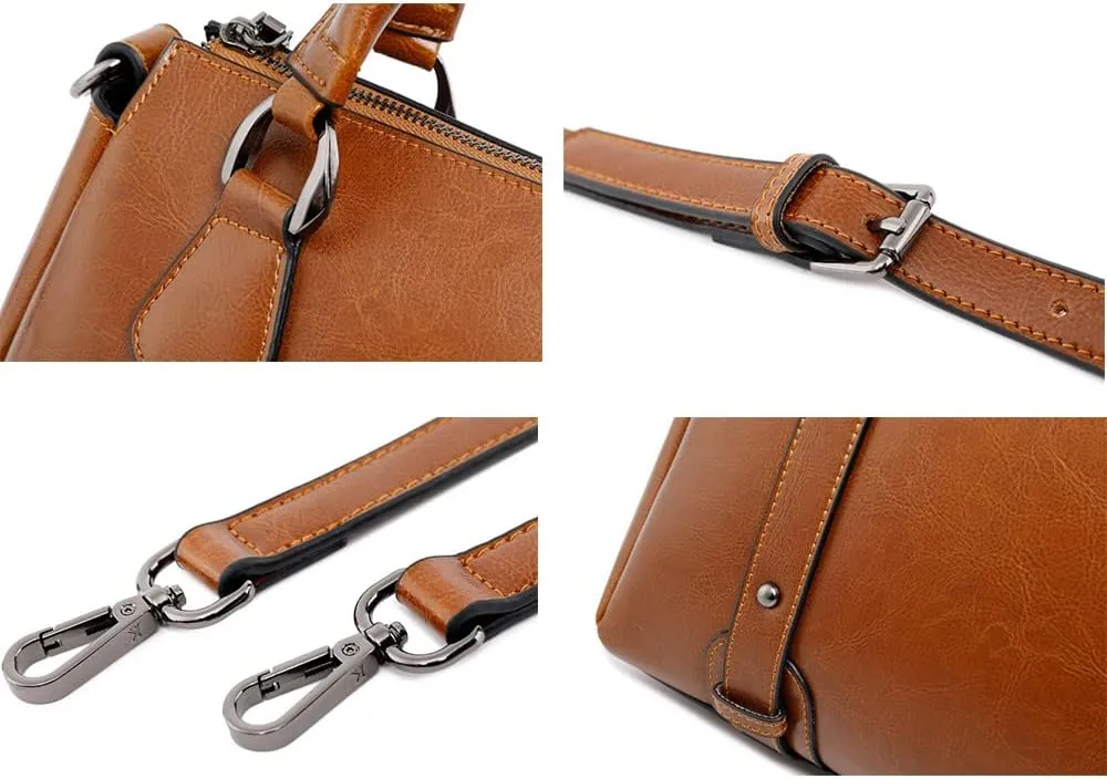 Women Vintage Shoulder Bag Satchel Genuine Leather Handbag Crossbody Bags