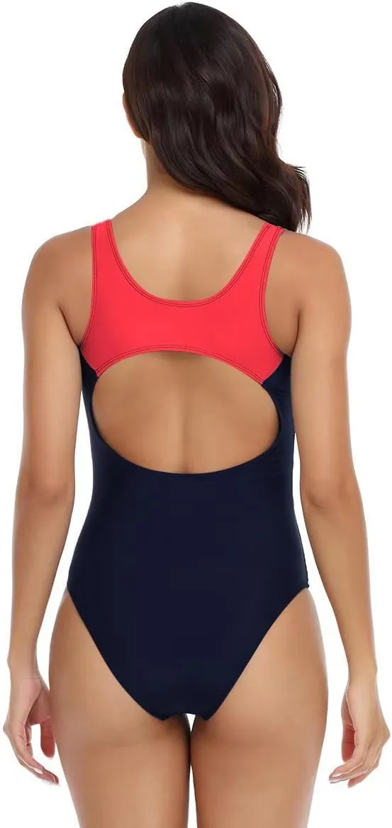 Women’s Athletic One Piece Swimsuit Racerback Competitive Modest Bathing Suit