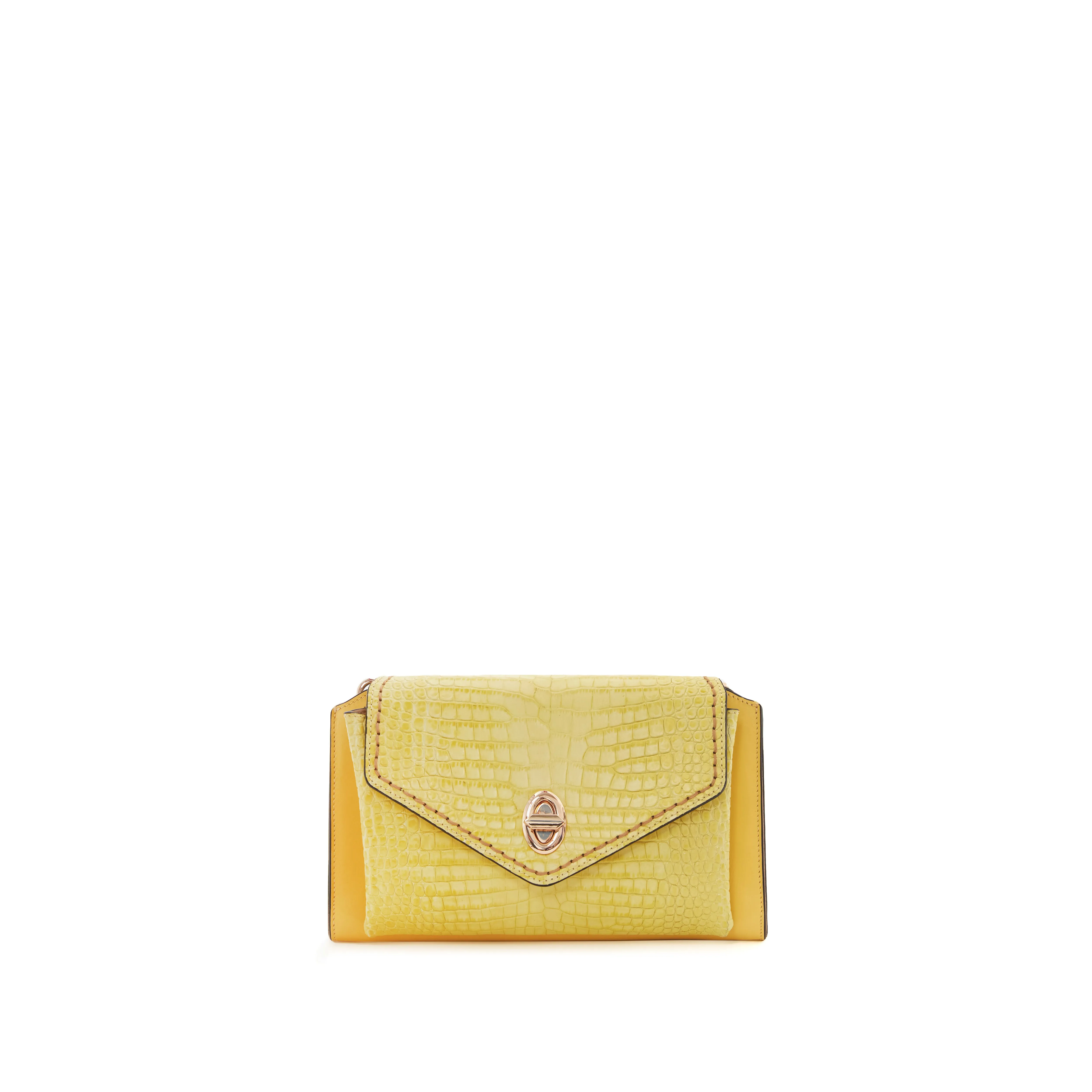 Women's Calf Leather Crocodile Embossed Handmade Crossbody Bag W20009