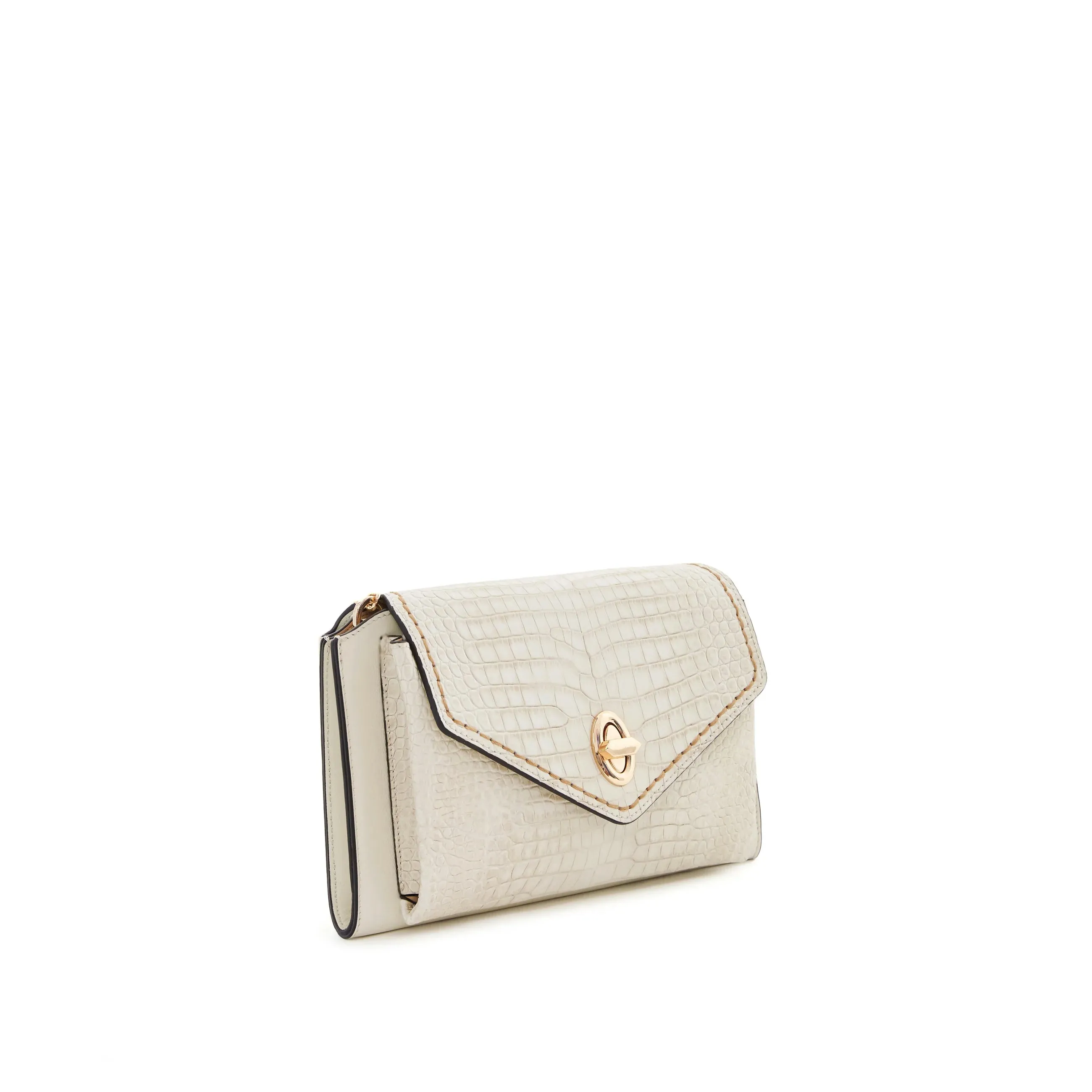 Women's Calf Leather Crocodile Embossed Handmade Crossbody Bag W20009