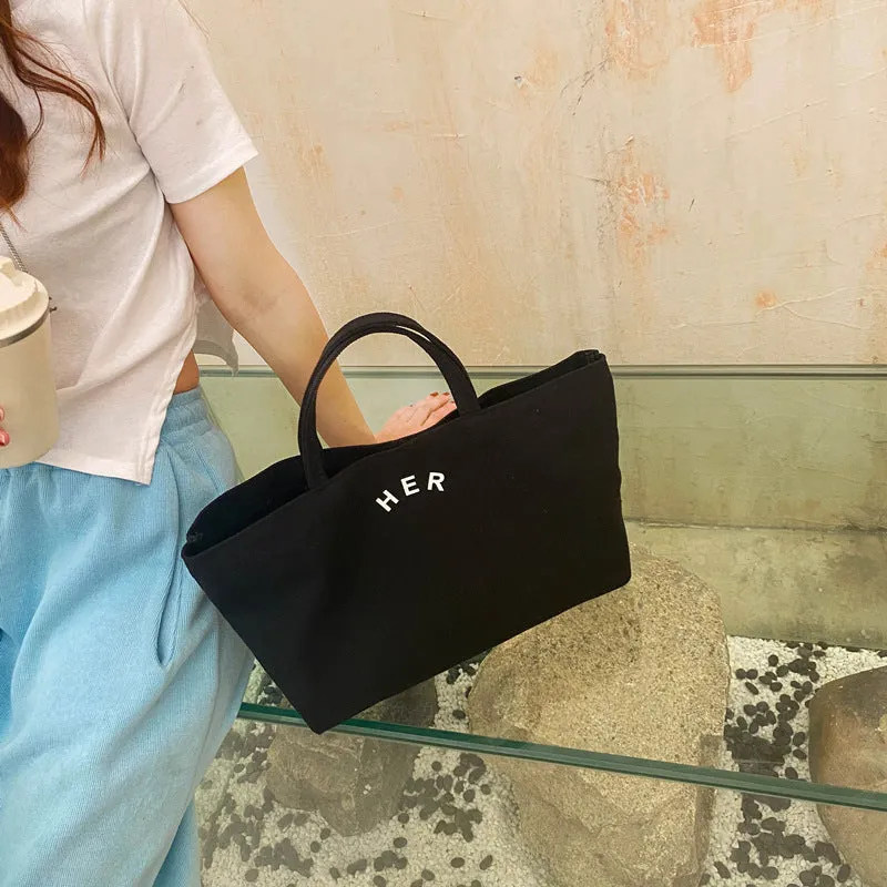 Women's Korean Versatile Large Capacity Canvas Art Shoulder Bags