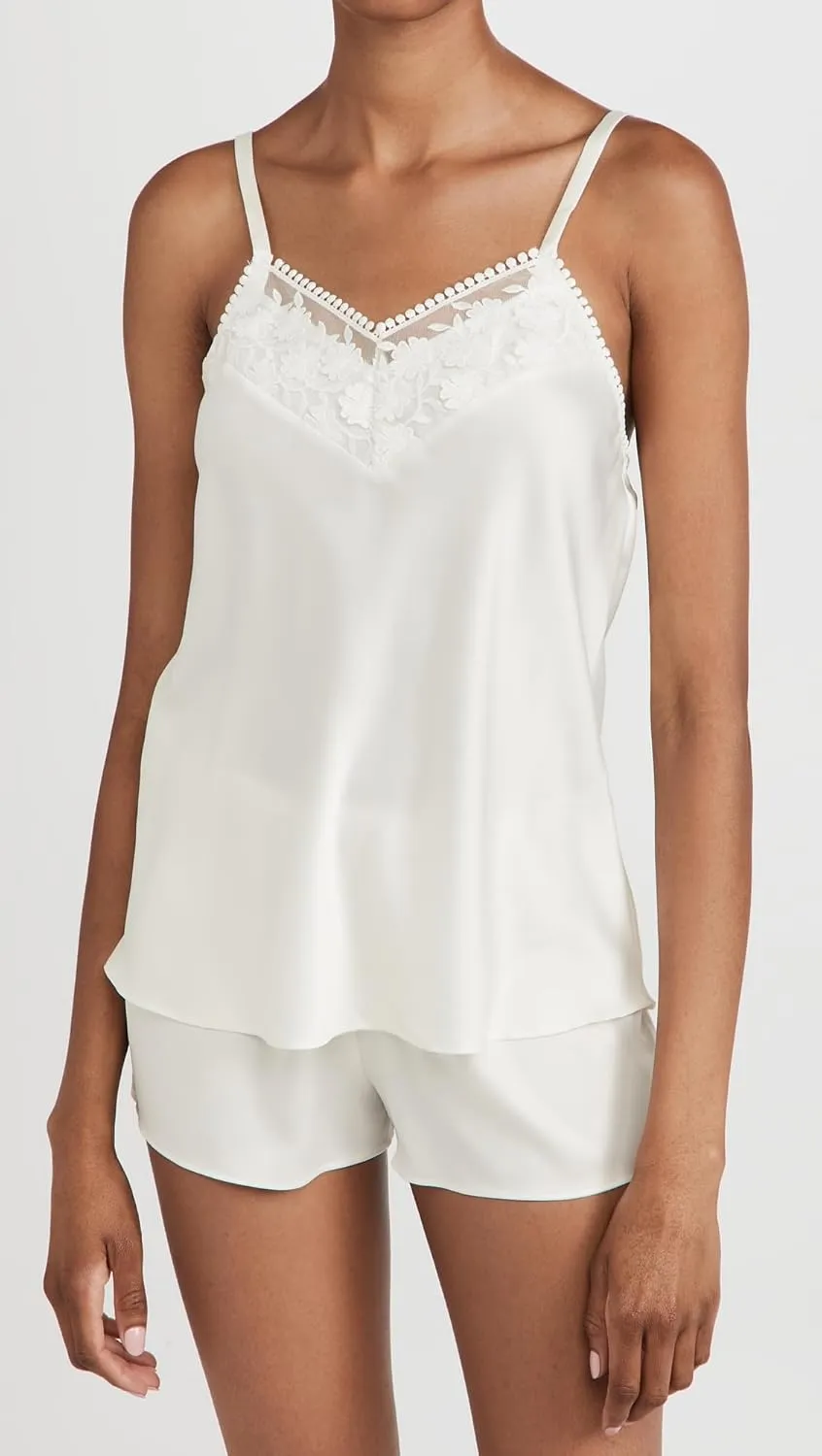 Women's Kylie Charmeuse Cami Set with Lace