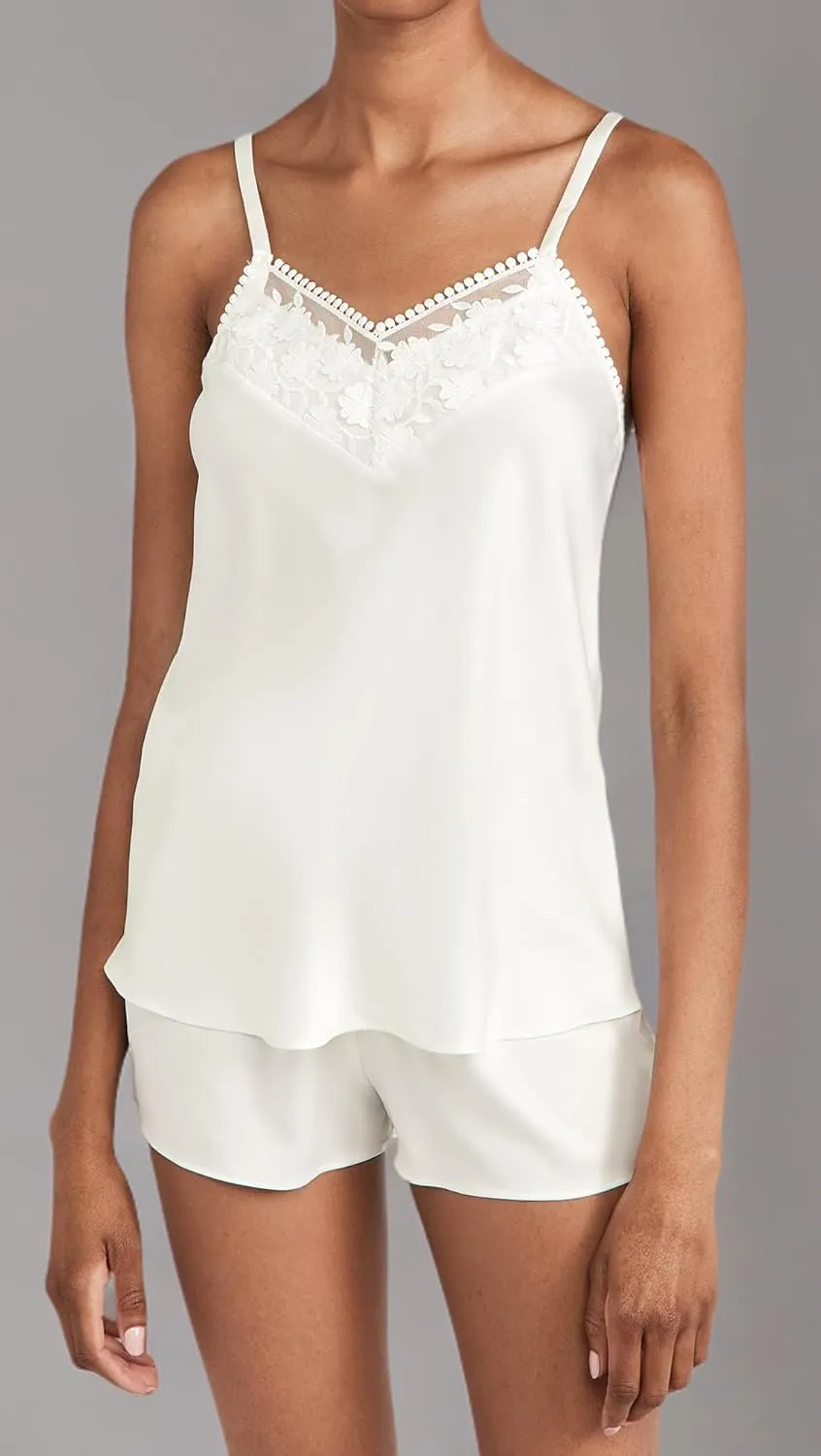 Women's Kylie Charmeuse Cami Set with Lace