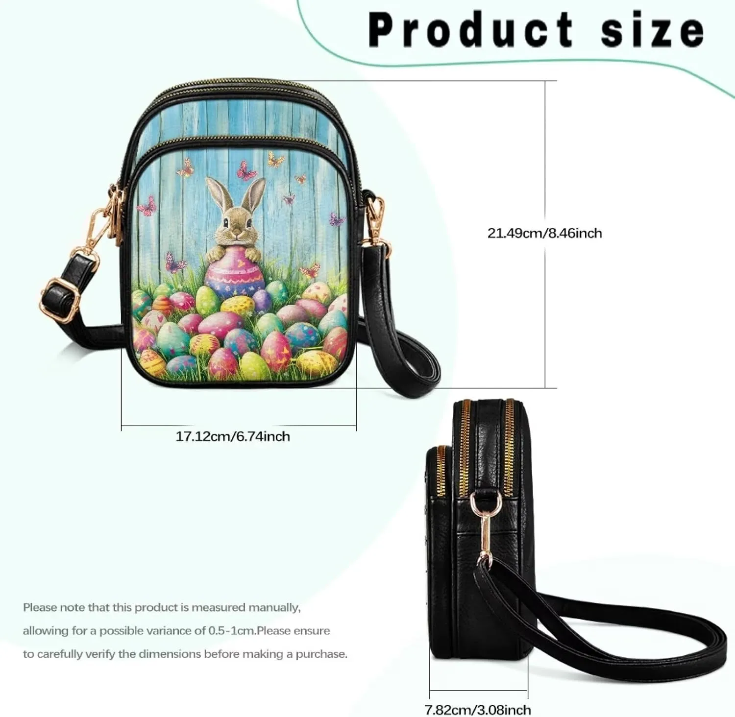Womens Multi Pocket Leather Crossbody Bag Sling Bag Messenger Handbags Shoulder Bags with Adjust Strap