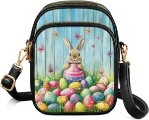Womens Multi Pocket Leather Crossbody Bag Sling Bag Messenger Handbags Shoulder Bags with Adjust Strap