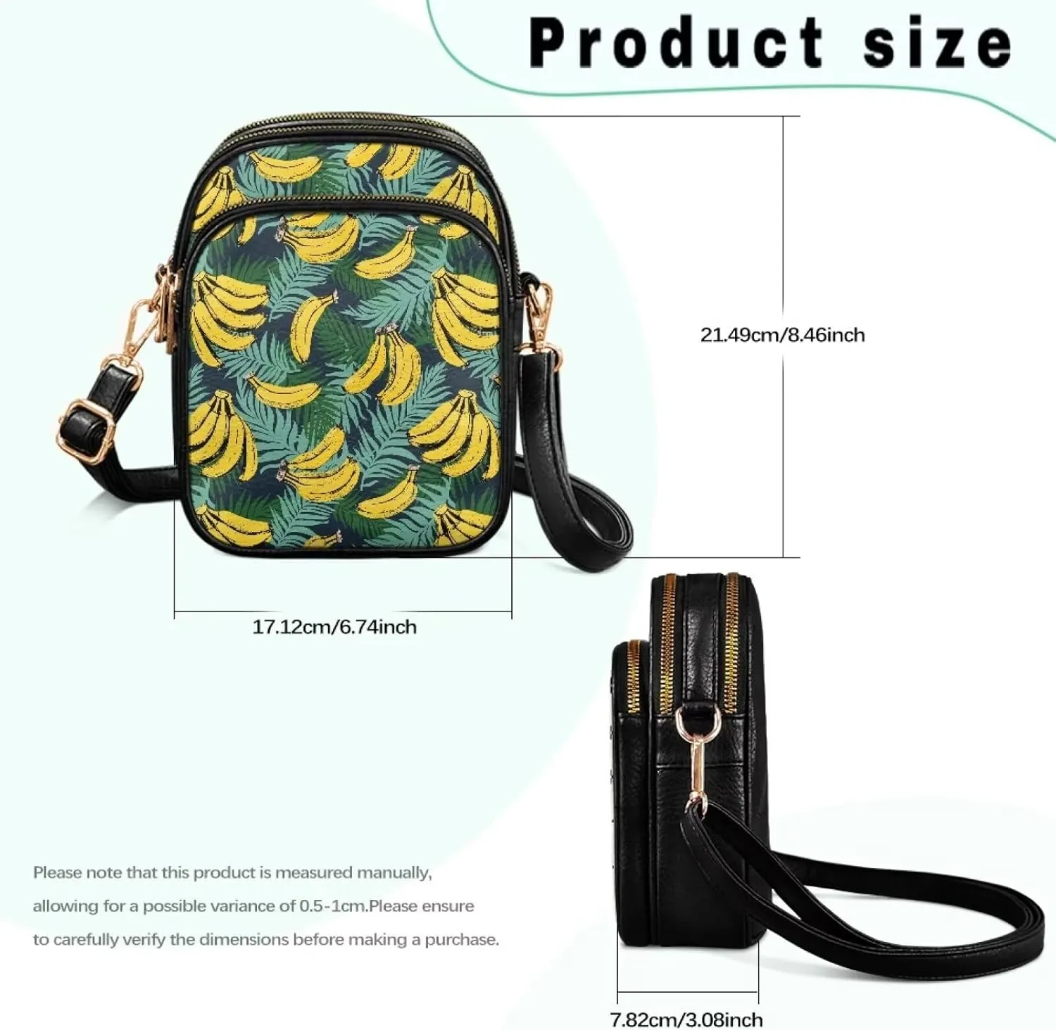Womens Multi Pocket Leather Crossbody Bag Sling Bag Messenger Handbags Shoulder Bags with Adjust Strap