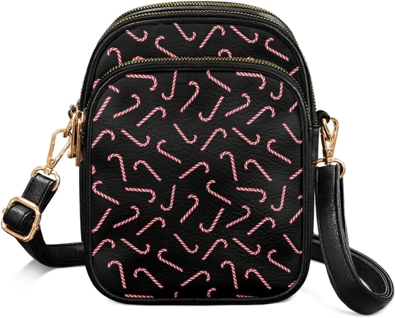 Womens Multi Pocket PU Leather Cross Body Bag Adjustable Strap Shoulder Handbags Cell Phone Purse Wallet