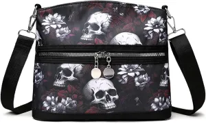 Women's Skull Shoulder Bag, Gothic Skull Wallet Y2k Backpack Street Hippie Backpack (red,One Size)