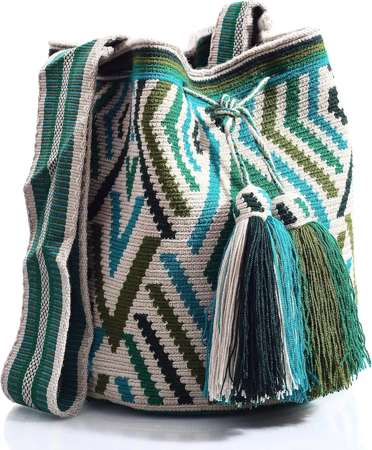 WYOU Designer Collection Hobo Bag Wayuu Crochet, Large