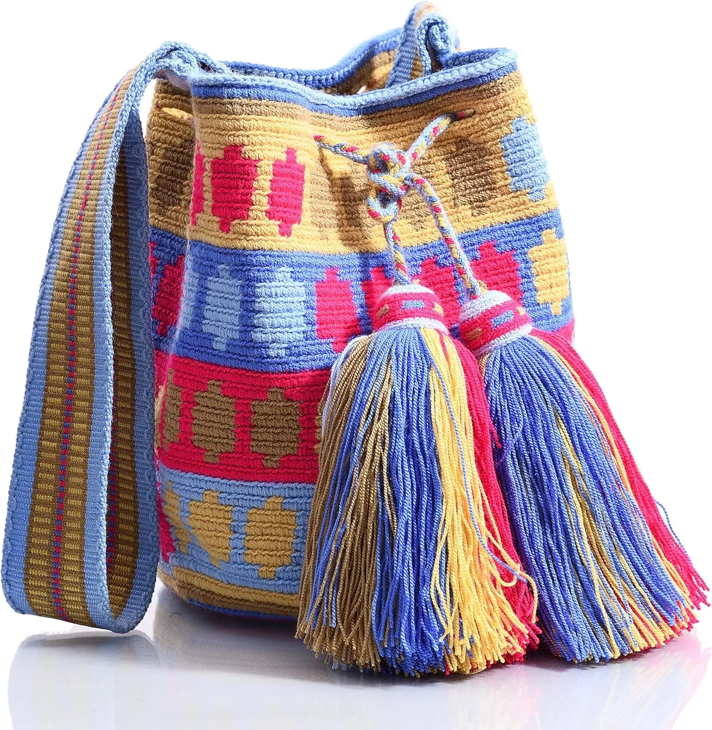 WYOU Designer Collection Hobo Bag Wayuu Crochet, Medium