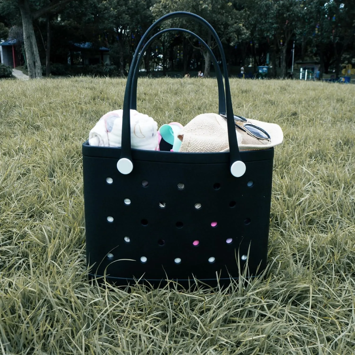 X Large Rubber Tote Bag Rubber Beach Bag, Travel Bag, Shopping Bag, Sports Bag Washable Handbag Storage Bag for Pool