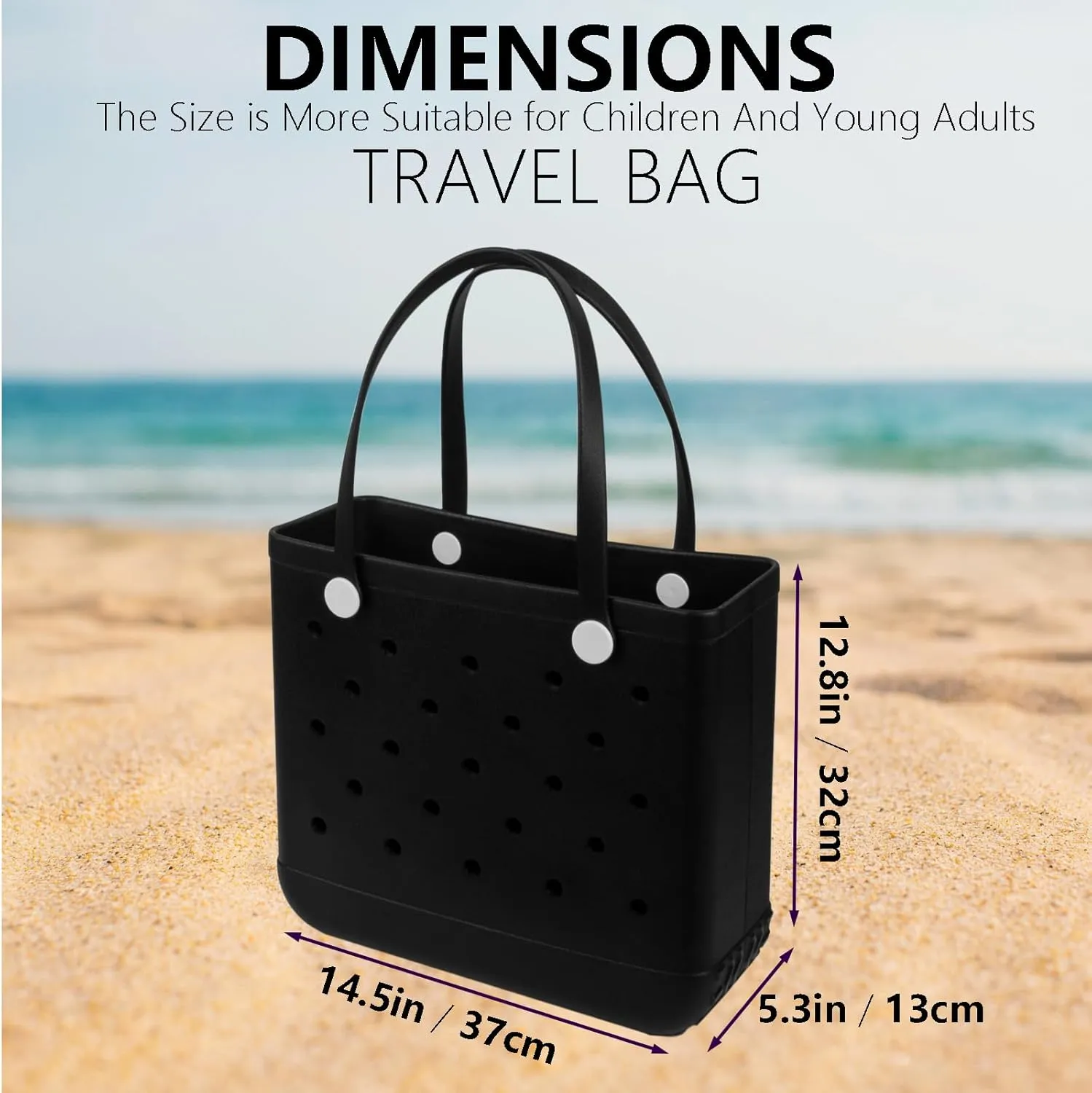 X Large Rubber Tote Bag Rubber Beach Bag, Travel Bag, Shopping Bag, Sports Bag Washable Handbag Storage Bag for Pool