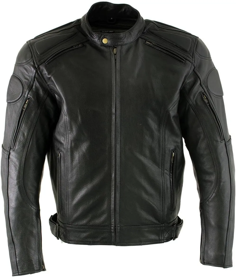 Xelement 'Executioner' Street Bike Jacket with Armor - Premium Armored Leather Motorcycle Jacket for Men - B7366