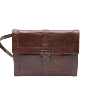 Yves Saint Laurent Brown Embossed Leather LouLou Crossbody Bag Vintage