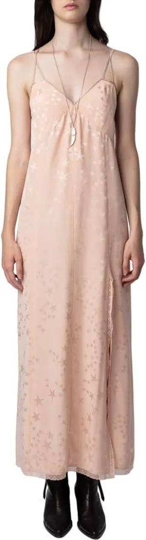 Zadig & Voltaire Womens Rohal Jac Stars Strass Silk Dress, L Multi-Colored