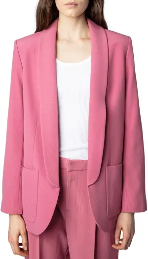 Zadig & Voltaire Womens Verdun Crepe Blazer, 34 Multi-Colored