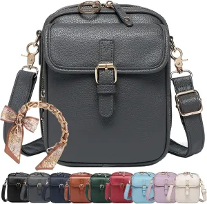 Zealburst Crossbody Leather Bag, Collaboraten1 Urvashi Crossbody Leather Bag for Women, Built in Wallet, Vegan Anti-Theft