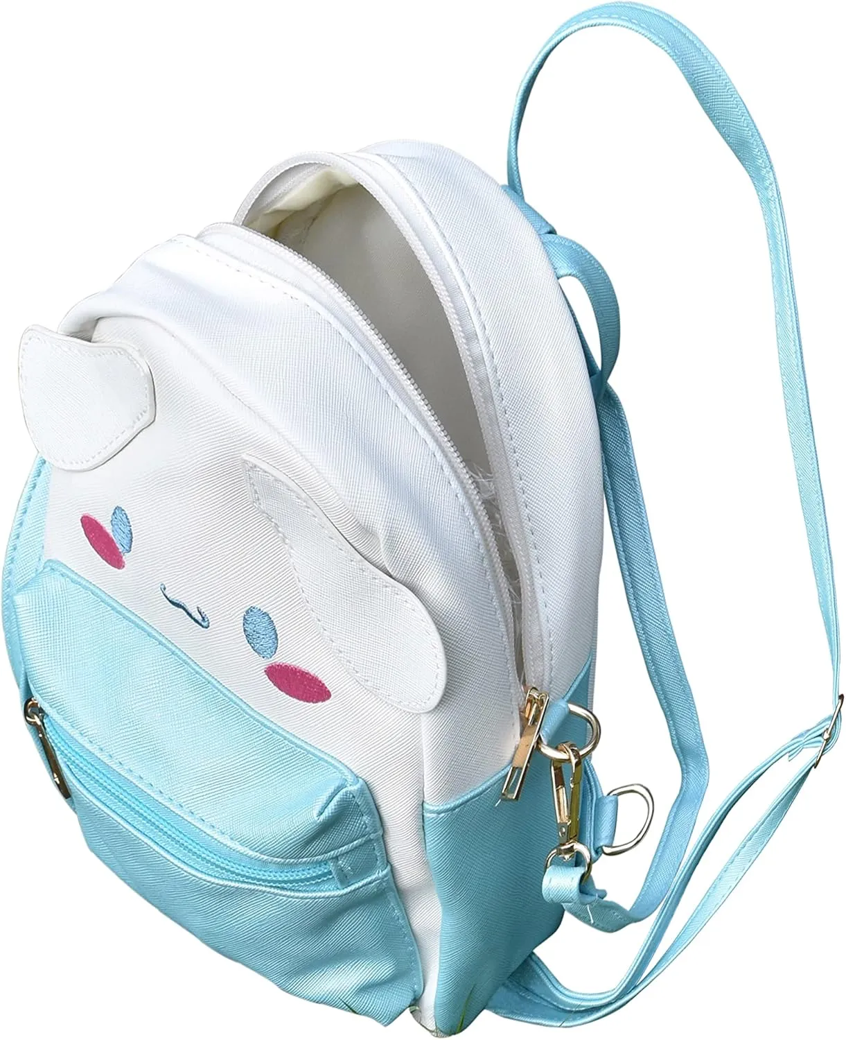 ZJYJING Cartoon Anime Mini Cute PU Backpack Shoulder Bag Backpack Handbag for Kids Girls Cosplay (Blue)