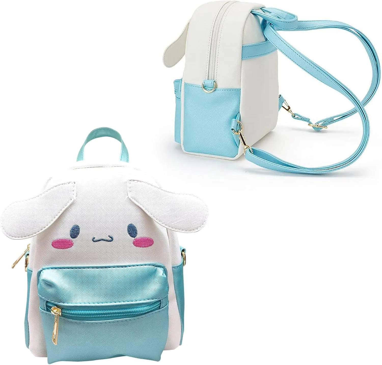 ZJYJING Cartoon Anime Mini Cute PU Backpack Shoulder Bag Backpack Handbag for Kids Girls Cosplay (Blue)