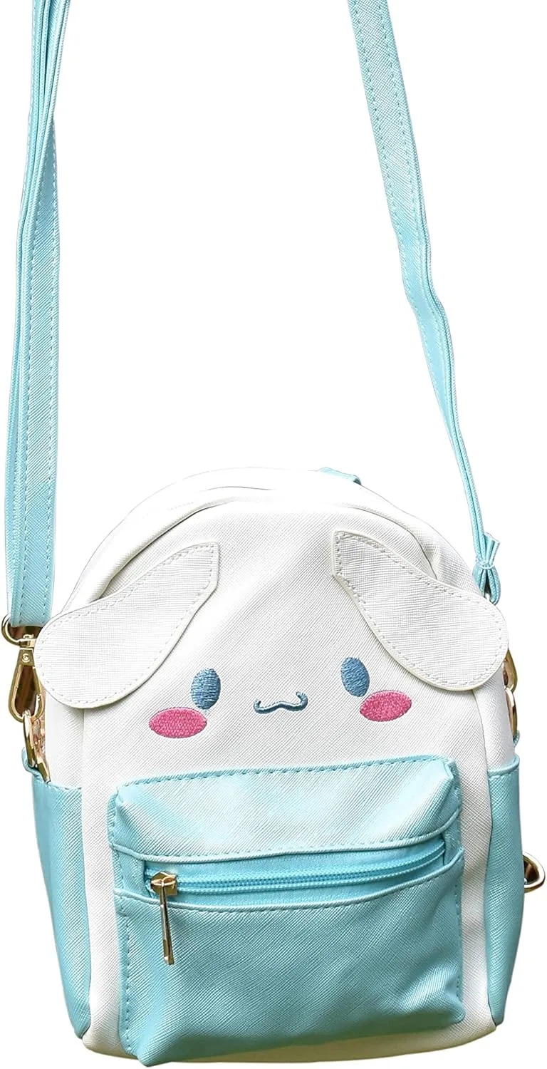 ZJYJING Cartoon Anime Mini Cute PU Backpack Shoulder Bag Backpack Handbag for Kids Girls Cosplay (Blue)