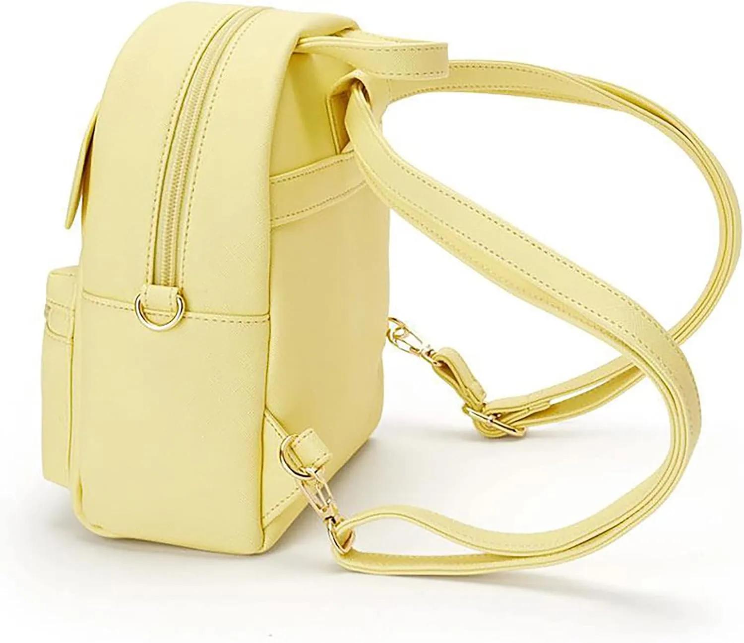 ZJYJING Cartoon Anime Mini Cute PU Backpack Shoulder Bag Backpack Handbag for Kids Girls Cosplay (Yellow)